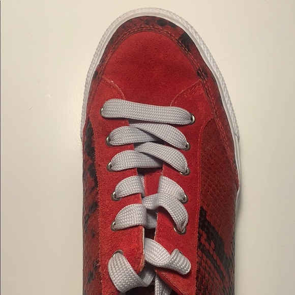 Rag and Bone Rb Army Low Red Snakeskin Sneakers - Picture 9 of 9
